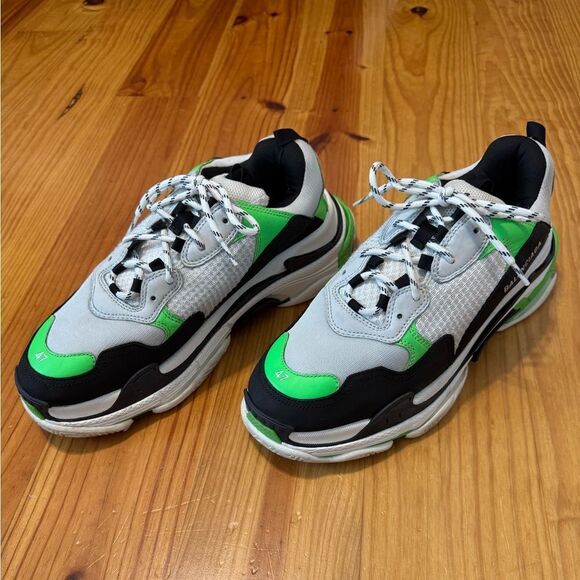 US 14 EU 47 Balenciaga Triple S Sneaker White Green Fluo 536737 W09O6 9063 main image 14